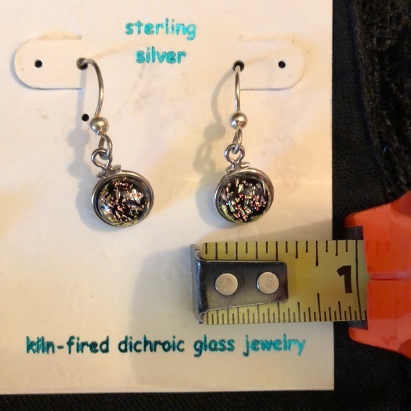 Touch of Glass Sterling‎ Silver Earrings with Glass - Picture 5 of 7